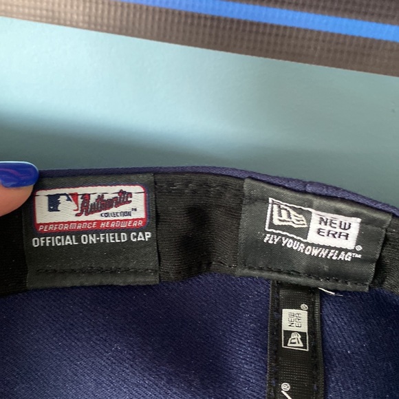 New Era 59 Fifty Tampa Bay Rays Blue & White Embroidered Baseball Hat Size 7 5/8 - Picture 7 of 8